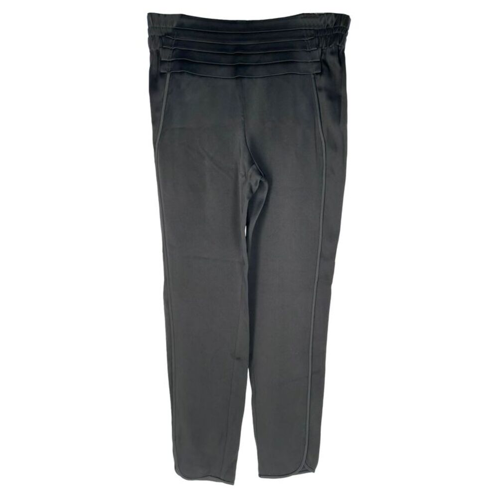 Alexander Wang Elastic Waistband Trousers in Black Satin